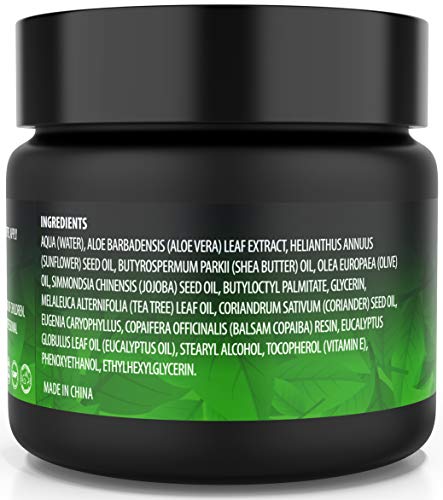 Viking Revolution Tea Tree Oil Cream - Super Balm Athletes Foot Cream - for Eczema, Jock Itch, Ringworm, Nail Treatment - Soothing Skin Moisturizer for Itchy, Scaly, Cracked Skin, 2 Ounce (Pack of 1)