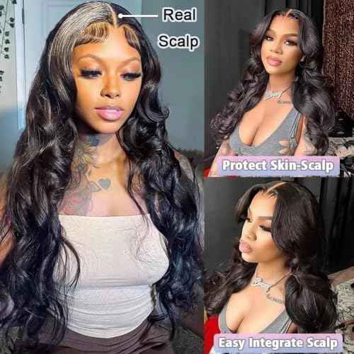 V Part Wig Human Hair Body Wave Upgrade U Part Human Hair Wig Beginner Friendly Clip In V Shape Wigs for Women Natural Black Color 26 Inch