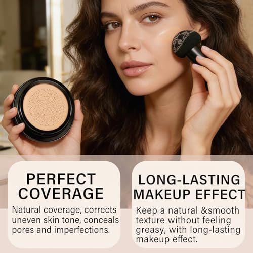 Air Cushion CC Cream Foundation Natural Finish Buildable Coverage for Flawless Skin - Natural