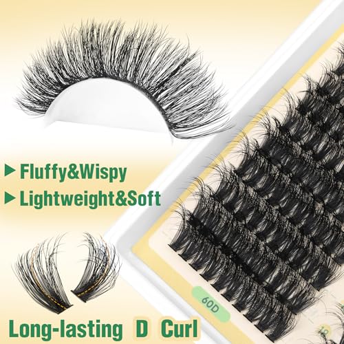 Zenotti Wispy Eyelash Clusters 60D 80D 100D Mixed Length 290PCS Natural & Voluminous