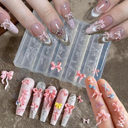 3D Bowknot Silicone Nail Mold for DIY Gel Nail Art - Reusable