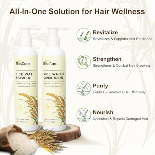 Rice Water Shampoo & Conditioner Set | Strengthen Hair