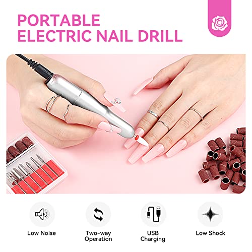 Saviland Acrylic Nail Kit with Drill and U V Light ? Clear White Pink Acrylic Powder Black Red White Gel Nail Polish Nail Tools for Nail Art Gel Nails DIY
