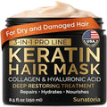 SUNATORIA Keratin Hair Mask - Deep Repair for Dry, Damaged Hair - 8.5 fl oz