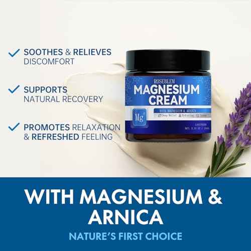 Magnesium Cream with Arnica & Lavender ? Muscle Relief, Relaxation & Sleep Support, Gentle Moisturizing Cream with Shea Butter & Jojoba Oil for Sensitive Skin, Natural Daily Use, 3.53oz