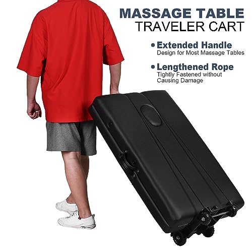 Masajeo Portable Massage Table Cart with Wheels & Handle