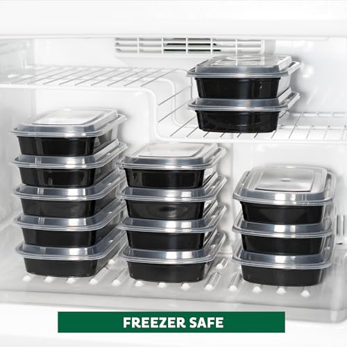 Freshware Meal Prep Containers [50 Pack] 1 Compartment with Lids, Food Storage Containers, Bento Box, BPA Free, Stackable, Microwave/Dishwasher/Freezer Safe (32 oz)