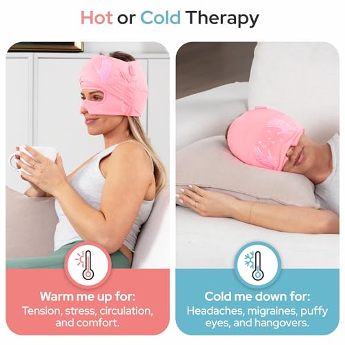 Migraine Relief Cap with Hot/Cold Therapy & Eye Mask