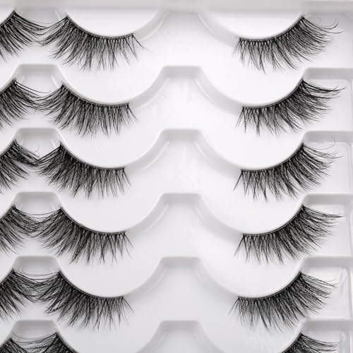 Half False Eyelashes Cat Eye 16 Pairs Clear Band Lashes