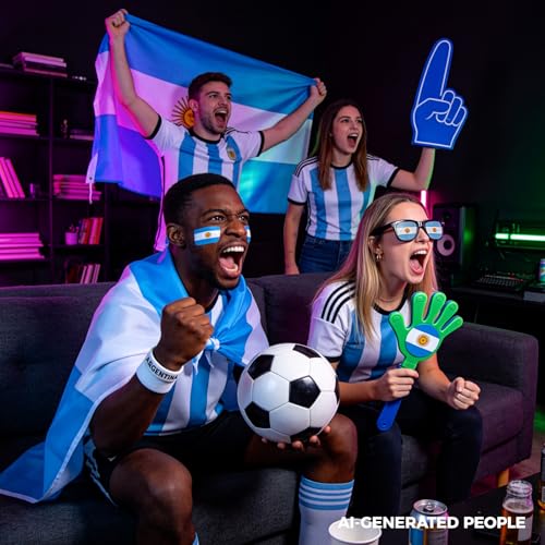Soccer Fan Kit 6-Piece Set with Flag, Scarf & Face Paint
