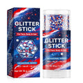 Patriotic Red White Blue Glitter Stick - Hexagonal Gel