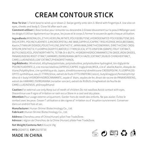 Cream Contour Stick Bronzer - Waterproof, Buildable (03# Rich Glow)