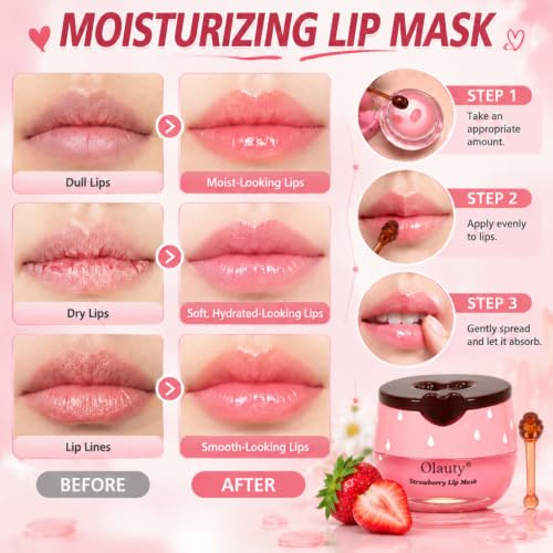 Vienflona 10 Pcs Bee Lip Balm Honey Pot Set – Moisturising Sleep Lip Mask with Sticks