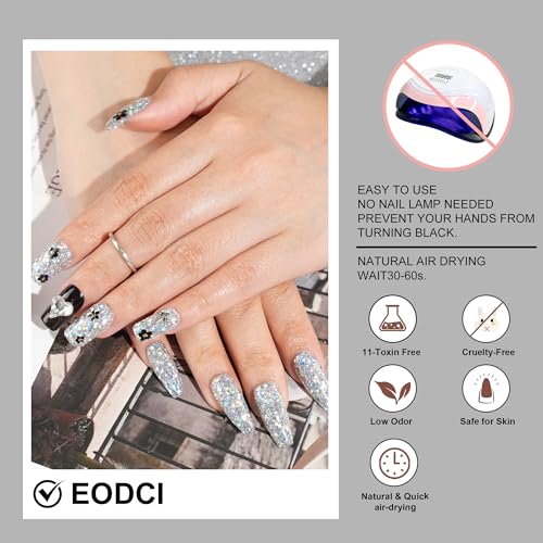 Silver Sequin Glitter Nail Dip Powder (1 oz / 28g) - Long-Lasting DIY Manicure