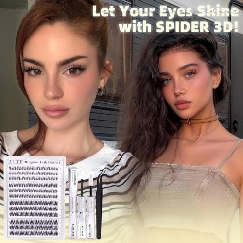 JMS&JMS Lash Clusters Kit 3D Effect Lash Extension Kit 80D 100D Fluffy Lash Clusters D Curl Lash Lift Kit with Lash Bond and Seal Waterproof, Lash Applicator, Thick False Eyelashes Kit (10-18MIX)