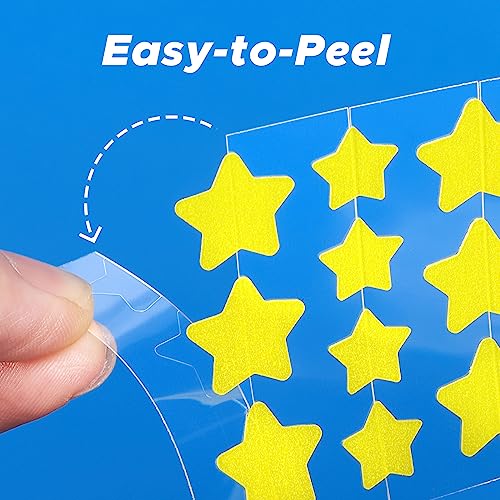 LitBear Cute Acne Pimple Patches for Face, Pink & Yellow Star Hydrocolloid Patch, Compact Zit Patches Case, Blemish patches(120 Count)
