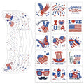 40 Pcs Patriotic Temporary Tattoos - Glitter Freckles & Stickers