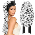 Deokke Satin Long Hair Braid Bonnet for Sleeping – Double Layer Tie Band Nightcap Women Girls