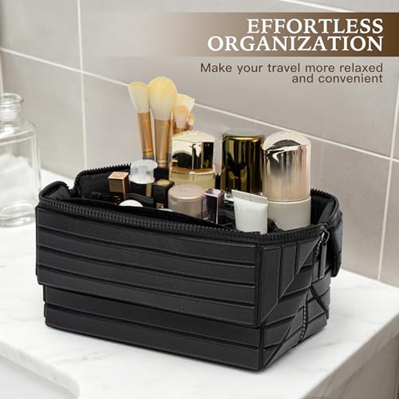 Minoisome Large Capacity Travel Makeup Bag with Adjustable Dividers