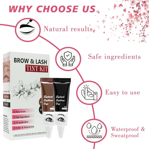 2-in-1 Eyelash & Eyebrow Dye Kit with Complete Accessories