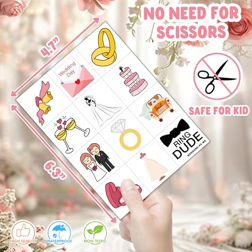 96 PCS Wedding Temporary Tattoos - Party Favors & Decorations