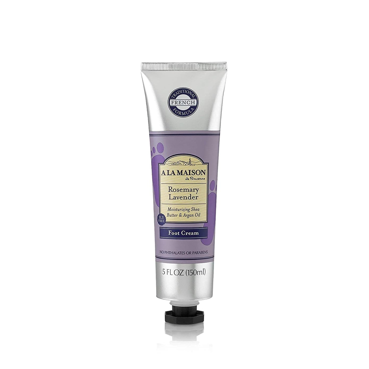 A La Maison Rosemary Lavender Foot Cream Lotion for Dry Skin - Traditional French Natural Hand and Foot Lotion (1 Pack, 5 oz Bottle)