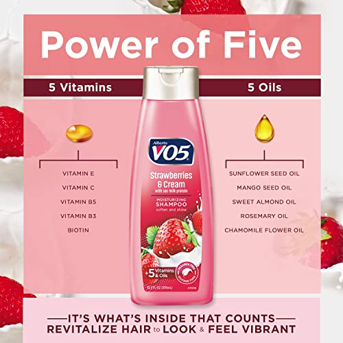 Moisture Milks Shampoo, 15 Oz, Strawberries by Vo5 (Pack of 2)