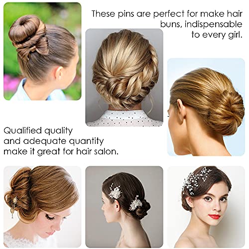 IKOCO 2.4" U-Shaped Hair Pins 80pc Brown Bun Pins w/ Storage