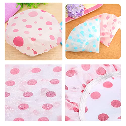 Reusable Waterproof Shower Cap Set - 3 Colors, Elastic Fit with Variation A