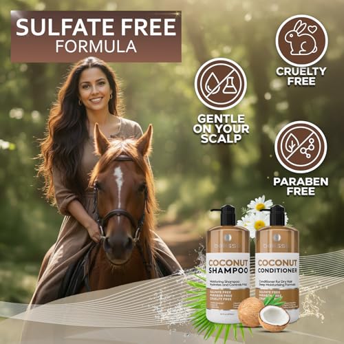 Coconut Shampoo and Conditioner Set - Sulfate Free, Hydrating