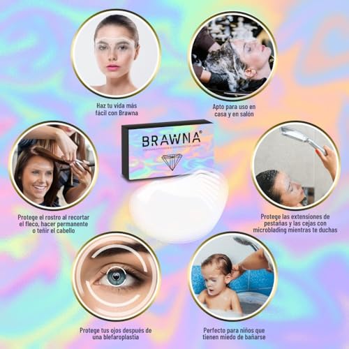 BRAWNA 25 Pack Protective Shower Visors with Pink Organza Bag for Eyelash Extensions, Microblading, Brow Lamination, Eye Surgery, Blepharoplasty - PMU Supplies