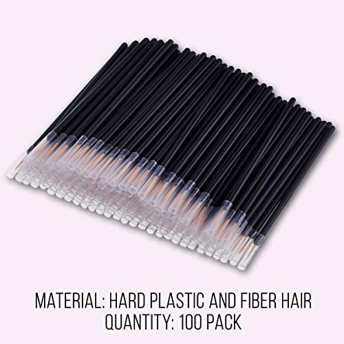 KINGMAS 100 Pack Disposable Eyeliner Brushes - Ultra-Fine Tips