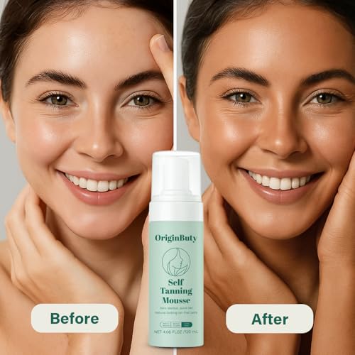 Self Tanner Mousse for Body, 2 Pack 120ml | Streak-Free Natural Looking Tan | Fast Dry Sunless Tanning Foam | No Orange, Lightweight & Even Coverage, DARK