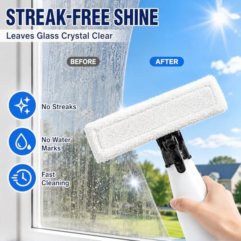4-Pack Microfiber Window Cleaning Pads - Reusable for 10-Inch Scrubbers