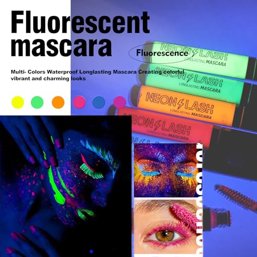 6-Color UV Neon Mascara Set – Waterproof & Long-Lasting