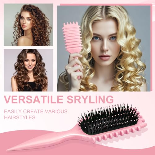 Curl Defining Hair Brush for Curly Hair - Pink