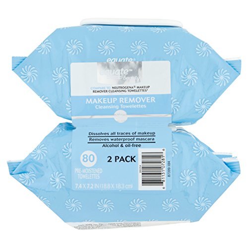 Equate Makeup Remover Cleansing Towelettes, 40 Ct, 2 Pk