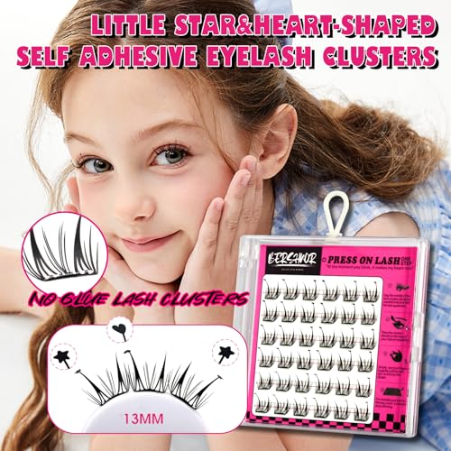 Star-Shaped Glueless Lashes Clusters for Halloween False Eyelashes Natural Look No Glue Needed