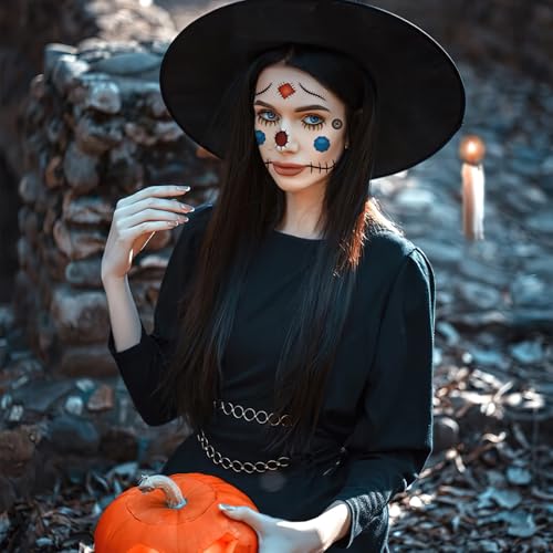 6-Sheet Scarecrow Face Temporary Tattoo Stickers Halloween Makeup