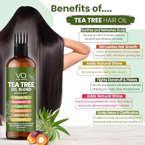 Tea Tree Oil for Hair & Scalp - Dandruff Treatment 6 fl oz