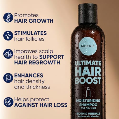 Moerie Hair Growth Shampoo for Men & Women – Biotin & Rosemary, 3-Pack