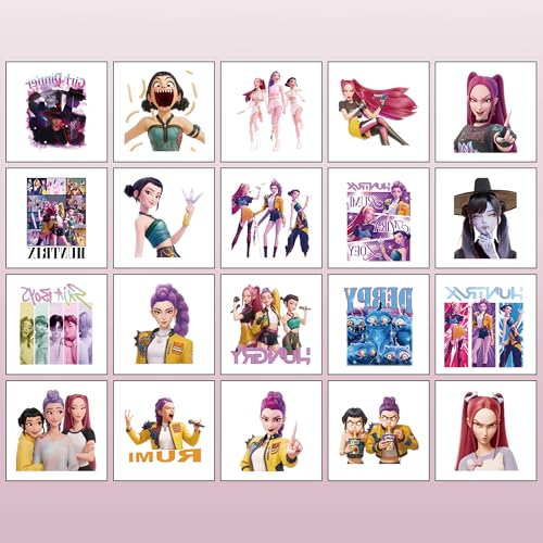 20PCS Cool Demon Movie Hunters Temporary Tattoos Stickers Waterproof Temporary Tattoos Stickers Christmas Surprise Decoration Supplies (red)