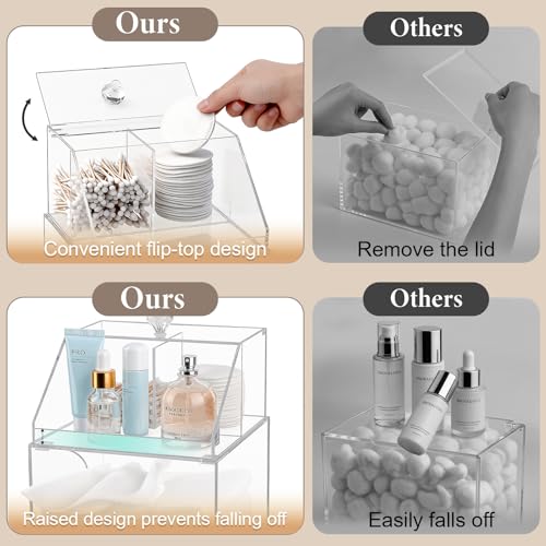 Disposable Facial Towel Holder with Storage Box – 6.7x6.7x10 Clear