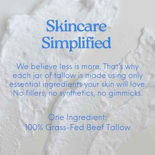 Mellow Moo'd Unscented Whipped Grass Fed Beef Tallow - Face + Body Cream - Tallow Moisturizer for Sensitive Skin - Natural Body Butter Lotion XTRA Large 9 FL OZ - Made In USA