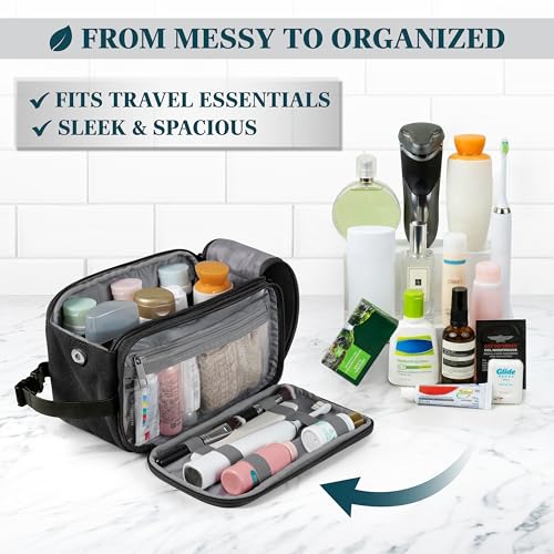 PAVILIA Canvas Dopp Kit – Large Travel Toiletry Bag for Men