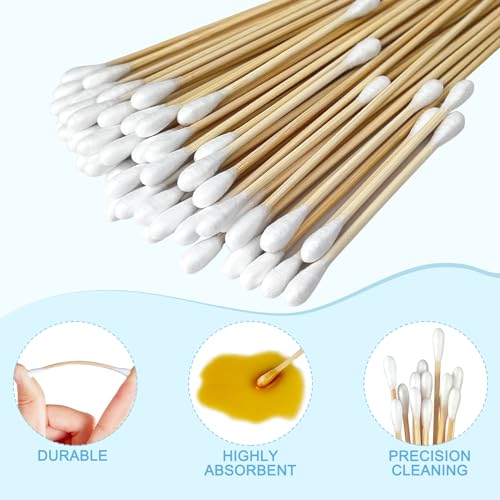 Bamboo Cotton Swabs Set - 400 Count, 300 3-Inch & 100 6-Inch