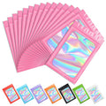 Pink 3x4.7 Inch Resealable Holographic Mylar Bags for Food & Cosmetics - 100 pcs