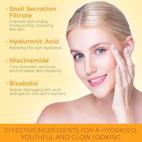 Snail Mucin Facial Travel Size Skin Care Set Kit for Women Teen Glass Skincare Routine Gift Set for Womens Mom Wife Teenager Girl Birthday Trendy Stuff Christmas Gifts Stocking Stuffers