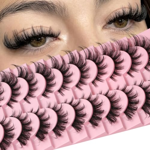 Fox Eye D Curl False Eyelashes Strip Lashes 10 Pairs