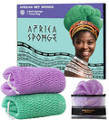 RelaxScene African Net Sponge Back Scrubber - Seawave & Lilac Exfoliating Loofah 2 Pack